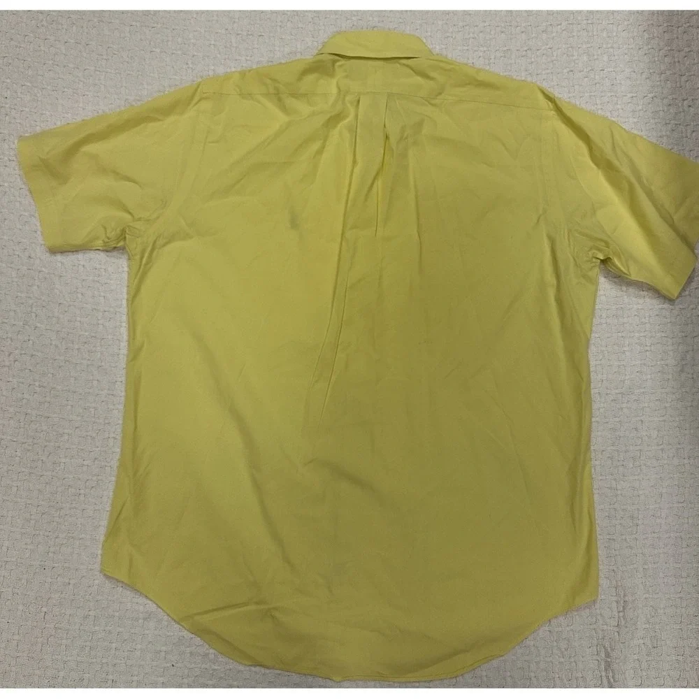 Ralph Lauren Polo L Classic Fit Collared Short Sleeve Shirt Yellow‎ Button Down